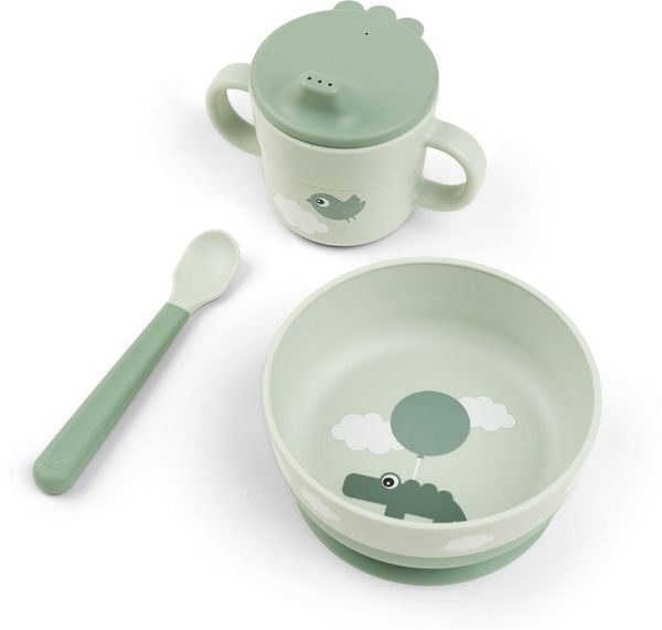 Geschirr-Set Happy clouds Grün