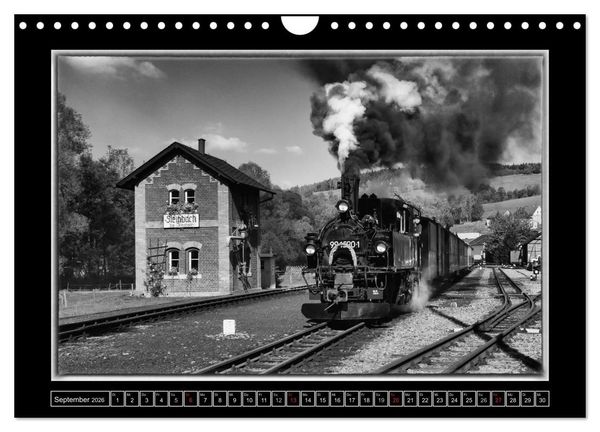 Produktbild: Unter Dampf - Mit der Pre&szlig;nitztalbahn durchs Erzgebirge (Wandkalender 2026 DIN A4 quer), CALVENDO Monatskalender