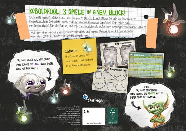 Produktbild: KoboldKroniken. Koboldiger Spielblock
