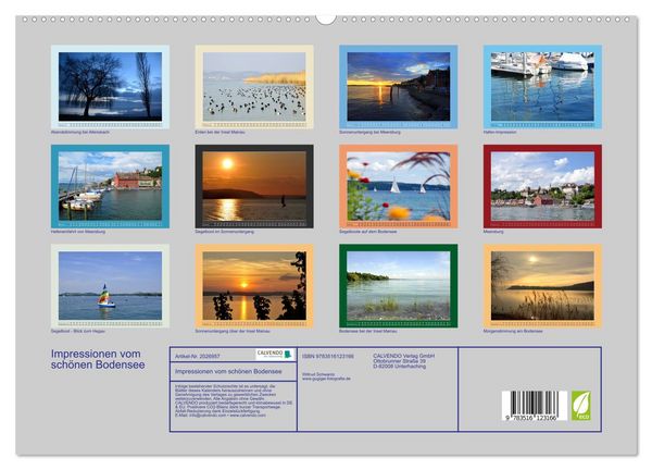 Produktbild: Impressionen vom sch&ouml;nen Bodensee (hochwertiger Premium Wandkalender 2026 DIN A2 quer), Kunstdruck in Hochglanz
