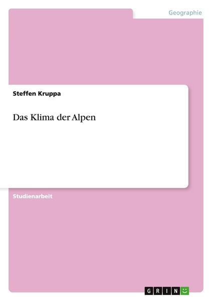 Produktbild: Das Klima der Alpen