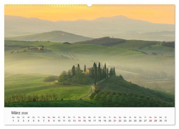 Produktbild: Toskana - idyllische Landschaft (Wandkalender 2026 DIN A2 quer), CALVENDO Monatskalender