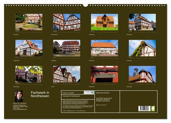 Produktbild: Fachwerk in Nordhessen (Wandkalender 2026 DIN A2 quer), CALVENDO Monatskalender