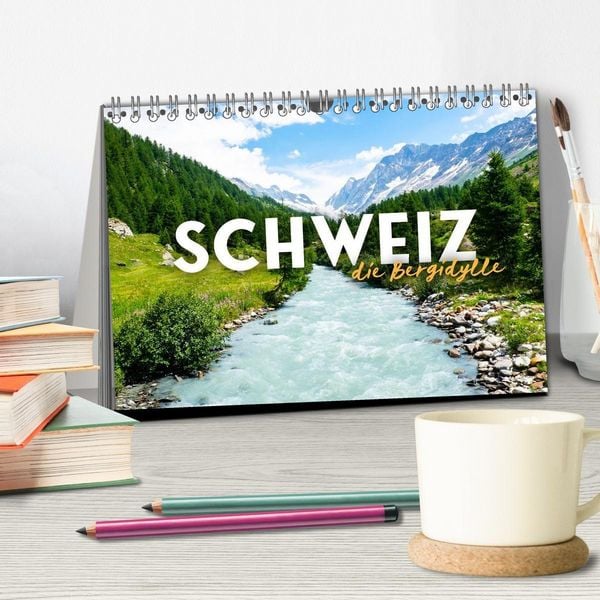 Produktbild: Schweiz - die Bergidylle (Tischkalender 2027 DIN A5 quer), CALVENDO Monatskalender