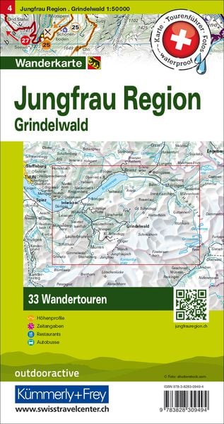 Produktbild: K&uuml;mmerly+Frey Wandertourenkarte 4 Jungfrau Region, Grindelwald 1:50.000