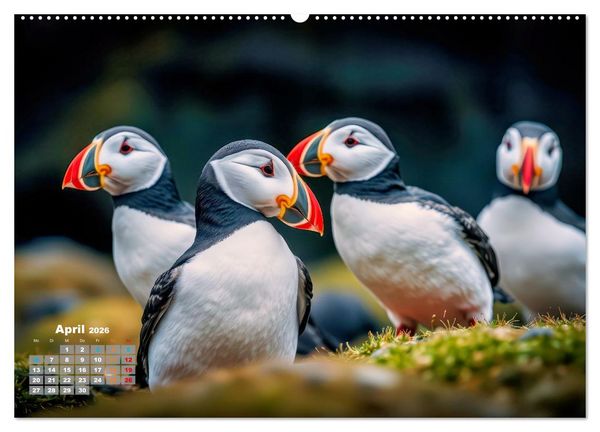 Produktbild: Tieftaucher Papageitaucher (Wandkalender 2026 DIN A2 quer), CALVENDO Monatskalender