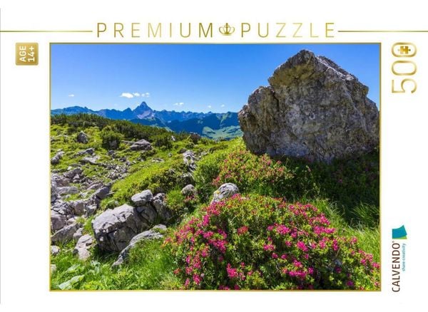 CALVENDO Puzzle Alpenrosenblüte am Nebelhorn | 500 Teile Lege-Größe 48 × 36 cm Foto-Puzzle für Erwachsene