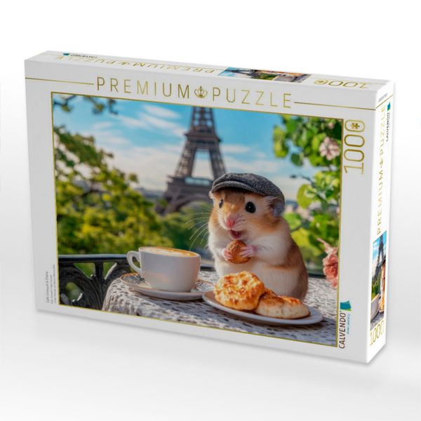Produktbild: CALVENDO Puzzle Caf&eacute;, Croissant & Ch&eacute;rie | 1000 Teile Lege-Gr&ouml;&szlig;e 64x48cm Foto-Puzzle f&uuml;r gl&uuml;ckliche Stunden