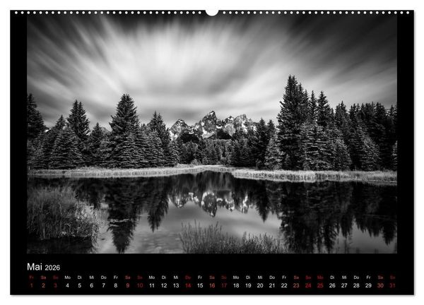 Produktbild: Soultouch - Schwarzwei&szlig; Landschaften, die die Seele ber&uuml;hren (hochwertiger Premium Wandkalender 2026 DIN A2 quer), Kunstdruck in Hochglanz