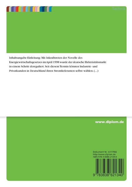 Produktbild: Der Handel elektrischer Energie an Stromb&ouml;rsen