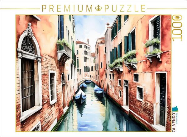 Produktbild: CALVENDO Puzzle Kanal in Venedig | 1000 Teile Lege-Gr&ouml;&szlig;e 64x48cm Foto-Puzzle f&uuml;r gl&uuml;ckliche Stunden