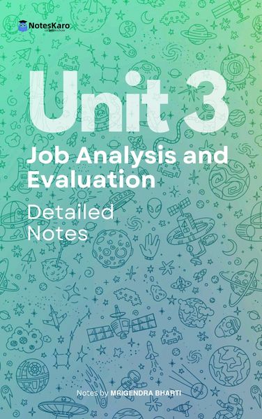 Produktbild: Unit 3 Job Analysis and Evaluation ( Detailed Notes )
