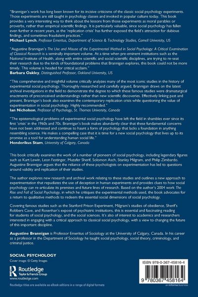 Produktbild: The Use and Misuse of the Experimental Method in Social Psychology