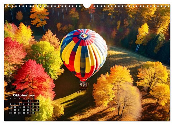 Produktbild: Freiheit in den L&uuml;ften . Mit dem Hei&szlig;luftballon unterwegs (Wandkalender 2026 DIN A3 quer), CALVENDO Monatskalender