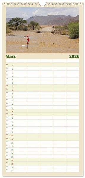 Produktbild: Familienplaner 2026 - Roadtrip in Namibia mit 5 Spalten (Wandkalender, 21 x 45 cm) CALVENDO