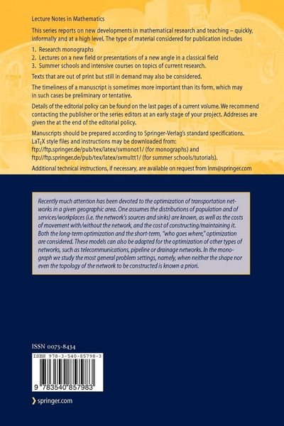 Produktbild: Optimal Urban Networks via Mass Transportation