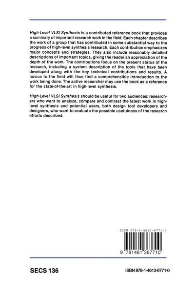 Produktbild: High-Level VLSI Synthesis