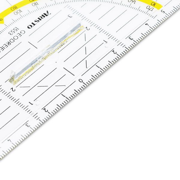 Produktbild: ARISTO Geodreieck 16 cm mit Griff, Facette und Tuschenoppen