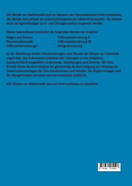Produktbild: Skripte zur Mathematik - Einf&uuml;hrung in die Analysis