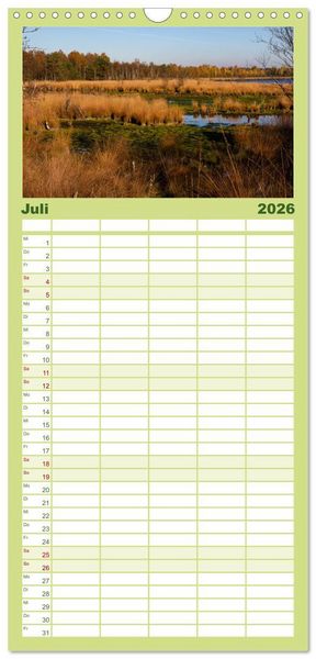 Produktbild: Familienplaner 2026 - Hohes Moor Oldendorf mit 5 Spalten (Wandkalender, 21 x 45 cm) CALVENDO