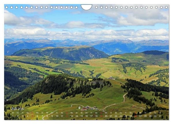 Produktbild: Urlaub auf der Seiser Alm (Wandkalender 2026 DIN A4 quer), CALVENDO Monatskalender