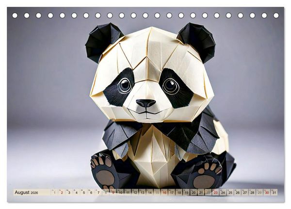 Produktbild: Wilde Origami Tiere (Tischkalender 2026 DIN A5 quer), CALVENDO Monatskalender