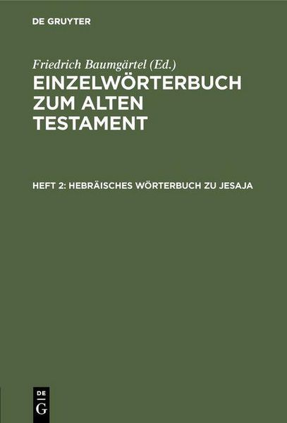 Produktbild: Hebr&auml;isches W&ouml;rterbuch zu Jesaja