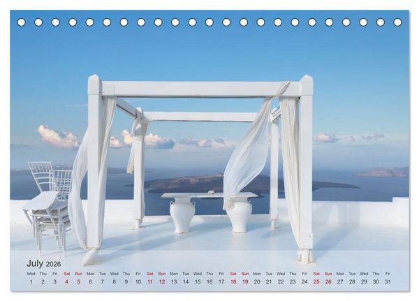 Produktbild: Whispers of Santorini (Desk Calendar 2026 DIN A5 landscape), CALVENDO 12 Month DeskCalendar