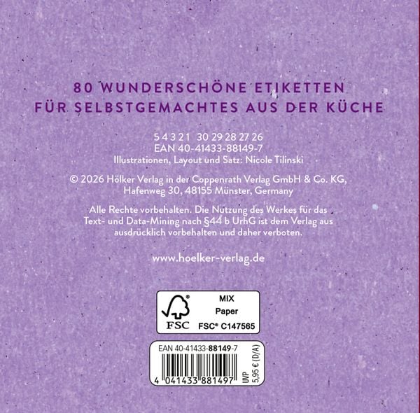Produktbild: K&uuml;chenetiketten - Lavendel
