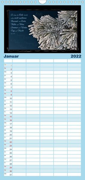 Produktbild: Familienplaner Monat f&uuml;r Monat ein Bibelvers (Wandkalender 2022 , 21 cm x 45 cm, hoch)
