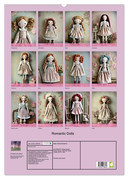 Produktbild: Romantic Dolls (Wall Calendar 2026 DIN A2 portrait), CALVENDO 12 Month Wall Calendar