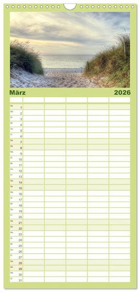 Produktbild: Familienplaner 2026 - Fischland Dar&szlig; Zingst &ndash; Die Halbinsel an der Ostsee mit 5 Spalten (Wandkalender, 21 x 45 cm) CALVENDO