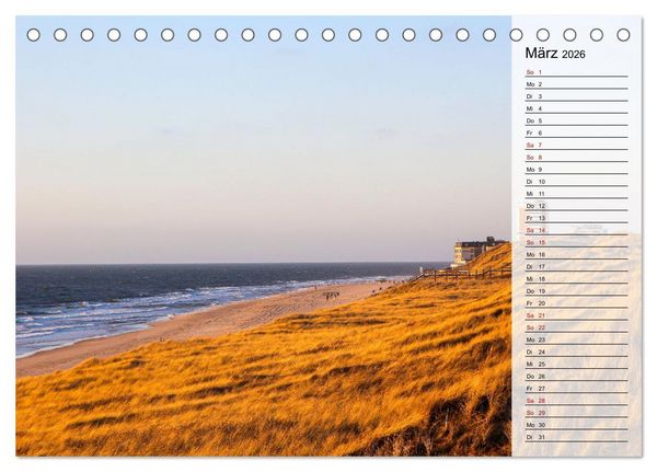 Produktbild: Sylt - Magie der Abendstunden (Tischkalender 2026 DIN A5 quer), CALVENDO Monatskalender