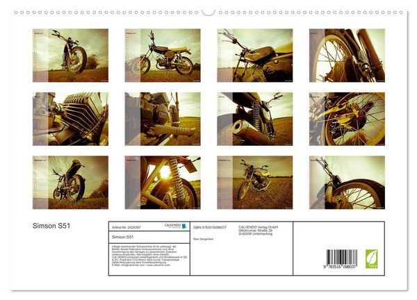 Produktbild: Simson S51 (hochwertiger Premium Wandkalender 2026 DIN A2 quer), Kunstdruck in Hochglanz