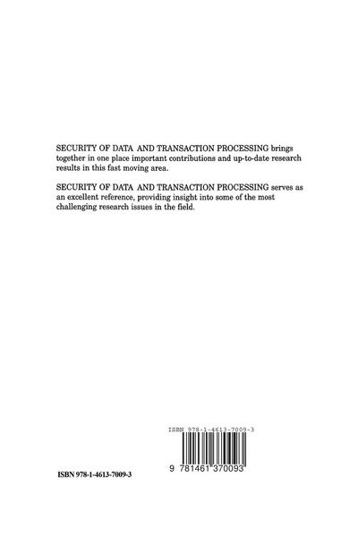 Produktbild: Security of Data and Transaction Processing