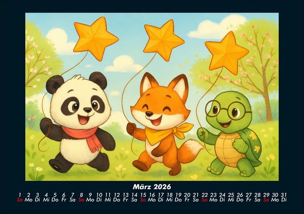 Produktbild: Pippin, Finn & Taz - Freunde im Zauberwald 2026 Fotokalender DIN A4