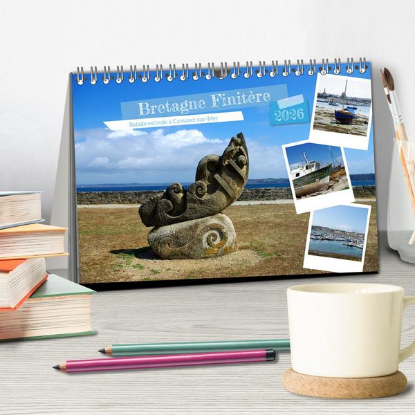 Produktbild: Bretagne Finist&egrave;re balade estivale &agrave; Camaret-sur-Mer (Calendrier de bureau 2026 DIN A5 vertical), CALVENDO calendrier mensuel