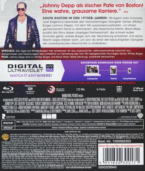 Produktbild: Black Mass (inkl. Digital Ultraviolet)