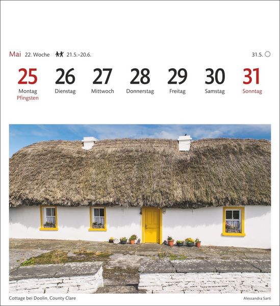 Produktbild: Irland Sehnsuchtskalender 2026 - Wochenkalender mit 53 Postkarten