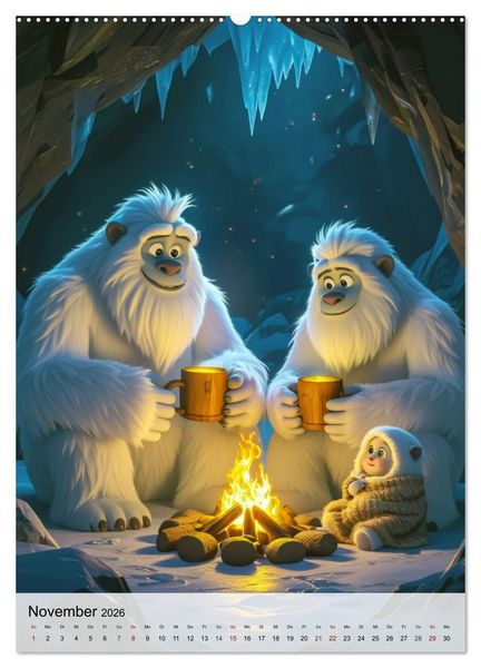 Produktbild: Das verborgene Dorf der Yetis (Wandkalender 2026 DIN A2 hoch), CALVENDO Monatskalender