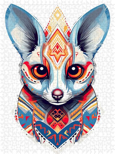 Produktbild: CALVENDO Puzzle Katta Lemur im Tattoo Design | 2000 Teile Lege-Gr&ouml;&szlig;e 90x67cm Foto-Puzzle f&uuml;r gl&uuml;ckliche Stunden