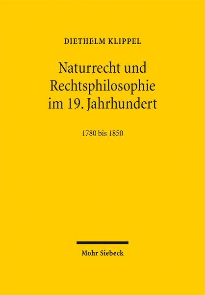 Produktbild: Naturrecht und Rechtsphilosophie im 19. Jahrhundert