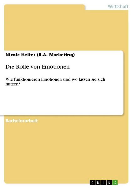Produktbild: Die Rolle von Emotionen