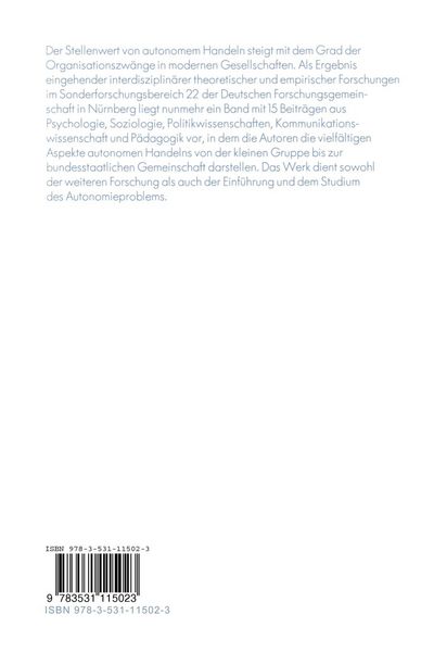 Produktbild: Autonomes Handeln als personale und gesellschaftliche Aufgabe