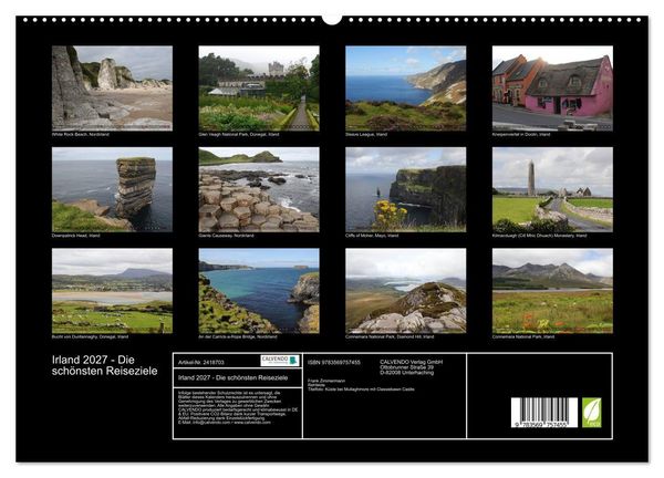 Produktbild: Irland 2027 - Die sch&ouml;nsten Reiseziele (hochwertiger Premium Wandkalender 2027 DIN A2 quer), Kunstdruck in Hochglanz
