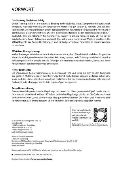 Produktbild: Guitar Training Metal (mit QR-Codes)