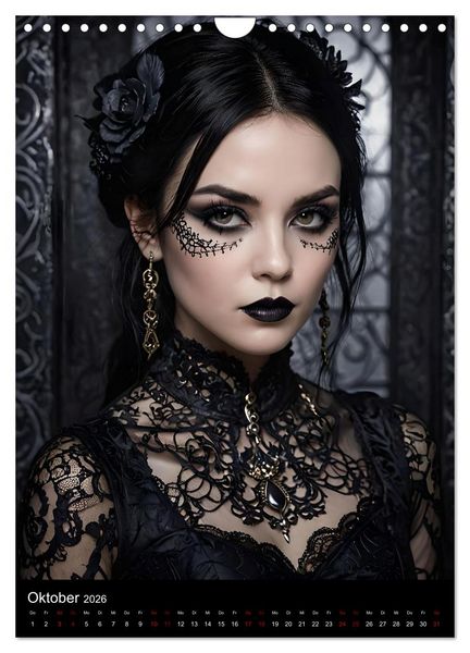 Produktbild: Gothic beauties - Sch&ouml;nheiten der Nacht (Wandkalender 2026 DIN A4 hoch), CALVENDO Monatskalender