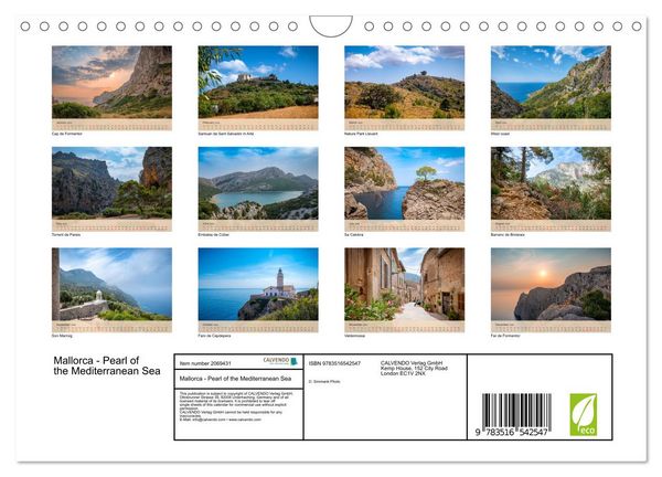 Produktbild: Mallorca - Pearl of the Mediterranean Sea (Wall Calendar 2026 DIN A4 landscape), CALVENDO 12 Month Wall Calendar