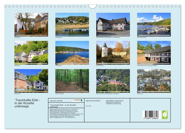 Produktbild: Traumhafte Eifel - In der Rureifel unterwegs (Wandkalender 2026 DIN A3 quer), CALVENDO Monatskalender