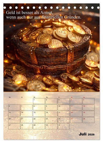 Produktbild: Der Geld-Anlock-Kalender (Tischkalender 2026 DIN A5 hoch), CALVENDO Monatskalender